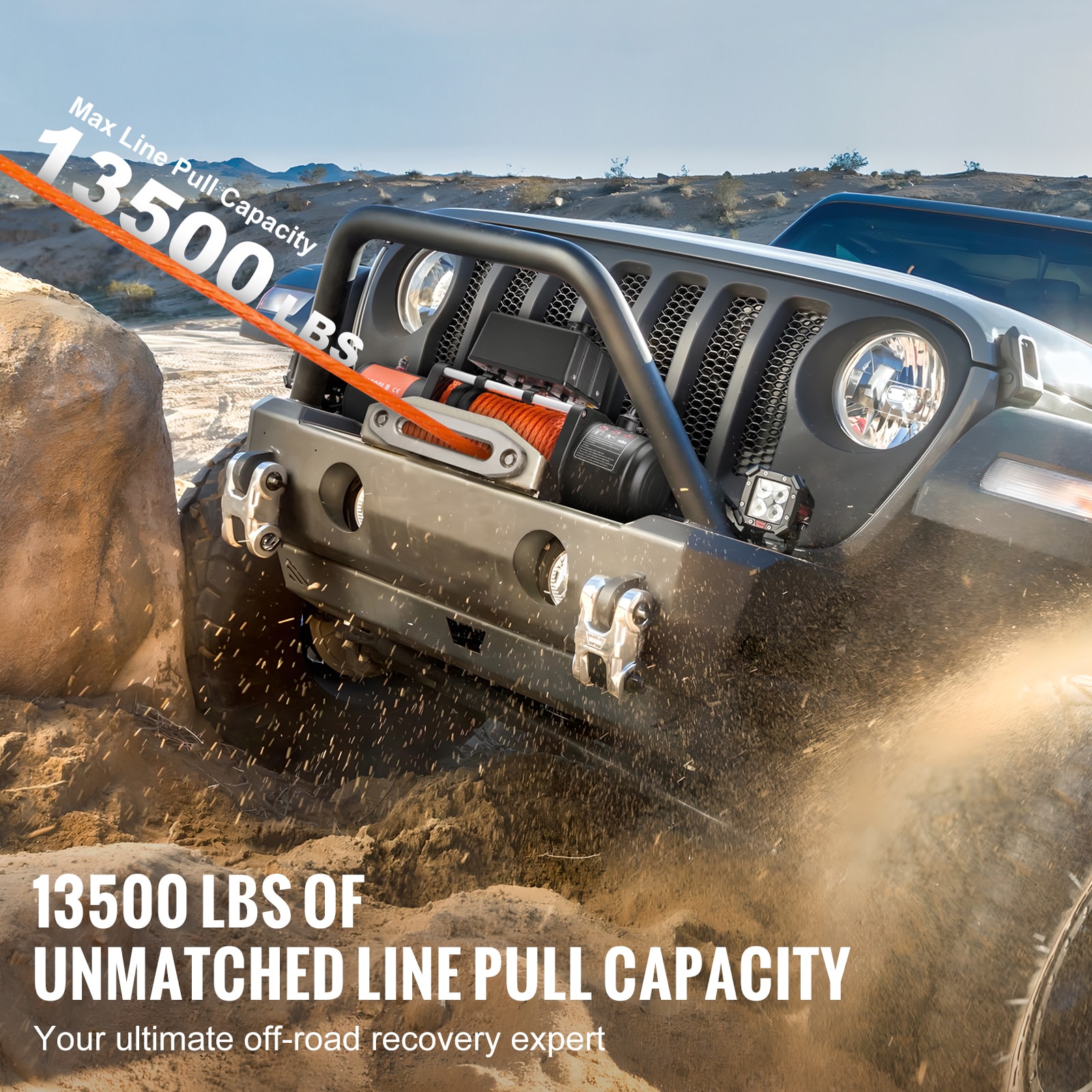 Electric Winch For Truck With Synthetic Rope And Remote Control_voghion.com